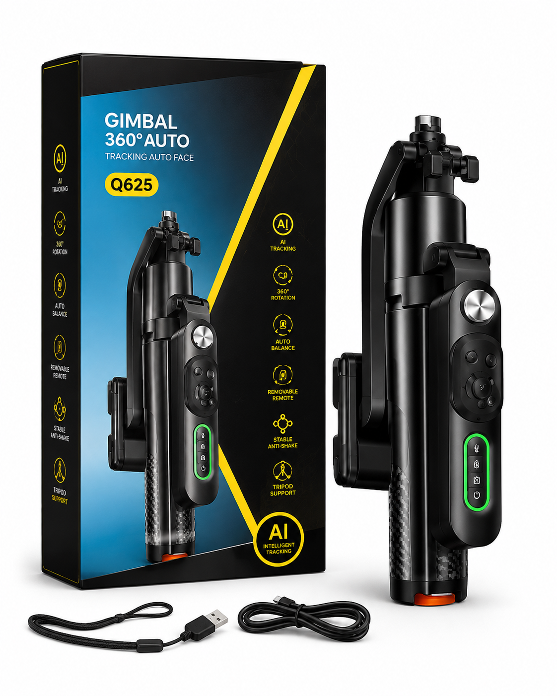 AI Tracking Gimbal Stabilizer Q625
